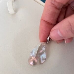 Large Natural Baroque Pearl Pendant - Rare